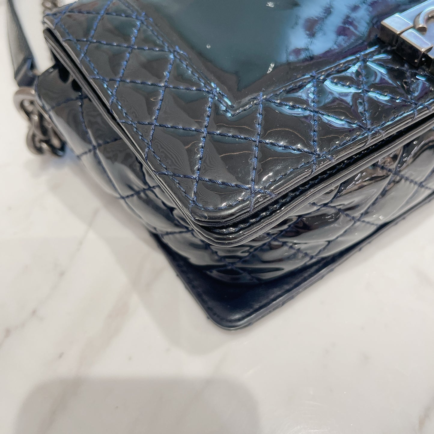 Chanel Boy Patent Reverso Boy Flap
