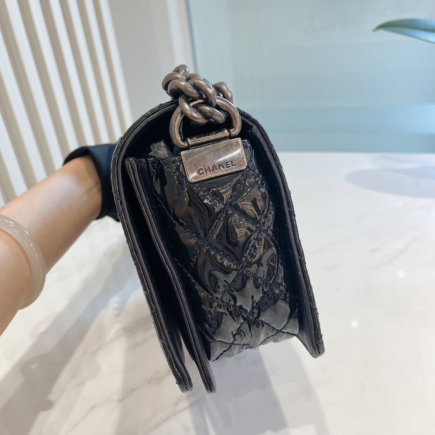 Chanel Boy Patent Reverso Boy Flap