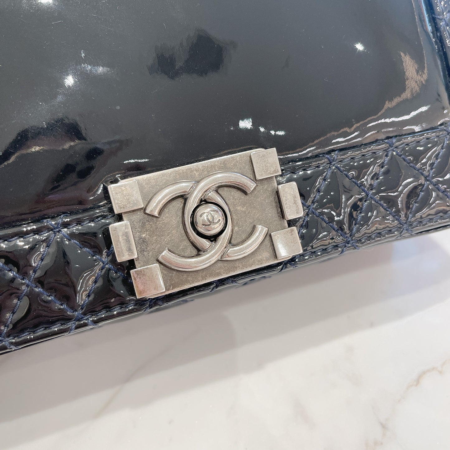 Chanel Boy Patent Reverso Boy Flap