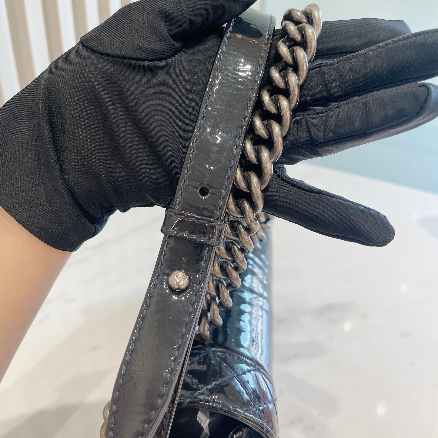 Chanel Boy Patent Reverso Boy Flap