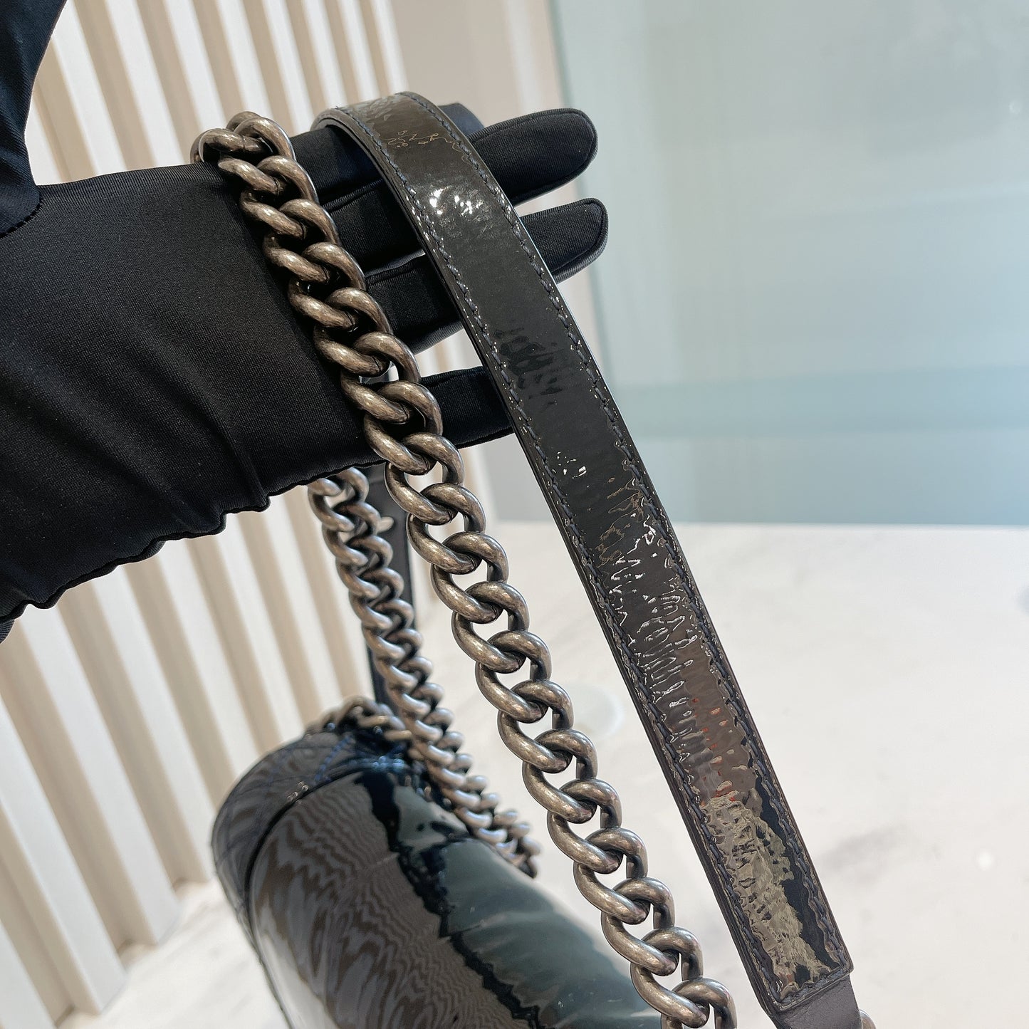 Chanel Boy Patent Reverso Boy Flap