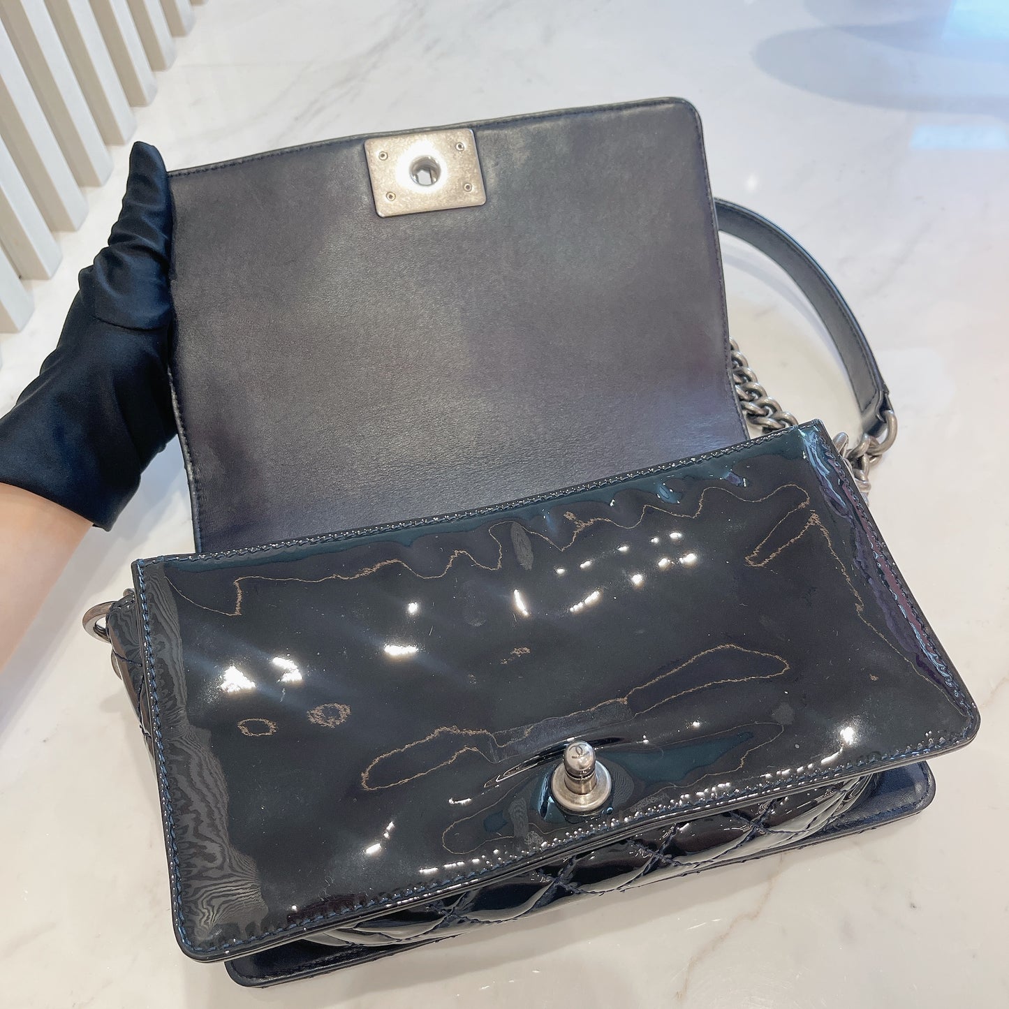 Chanel Boy Patent Reverso Boy Flap