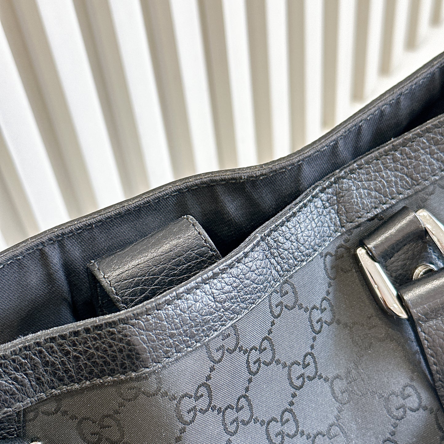 Gucci GG Black Canvas 2 Way Shoulder Bag