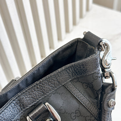 Gucci GG Black Canvas 2 Way Shoulder Bag