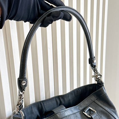 Gucci GG Black Canvas 2 Way Shoulder Bag