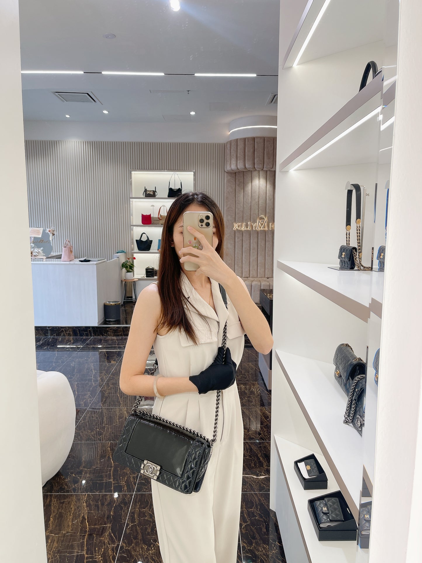 Chanel Boy Patent Reverso Boy Flap