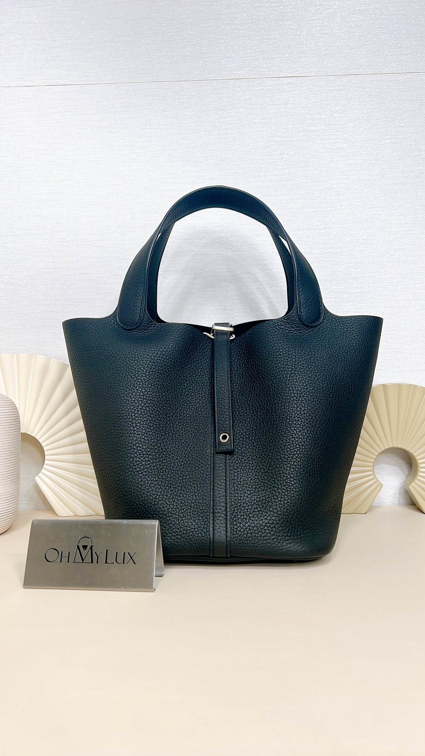 Hermes Picotin 22 Black In SHW