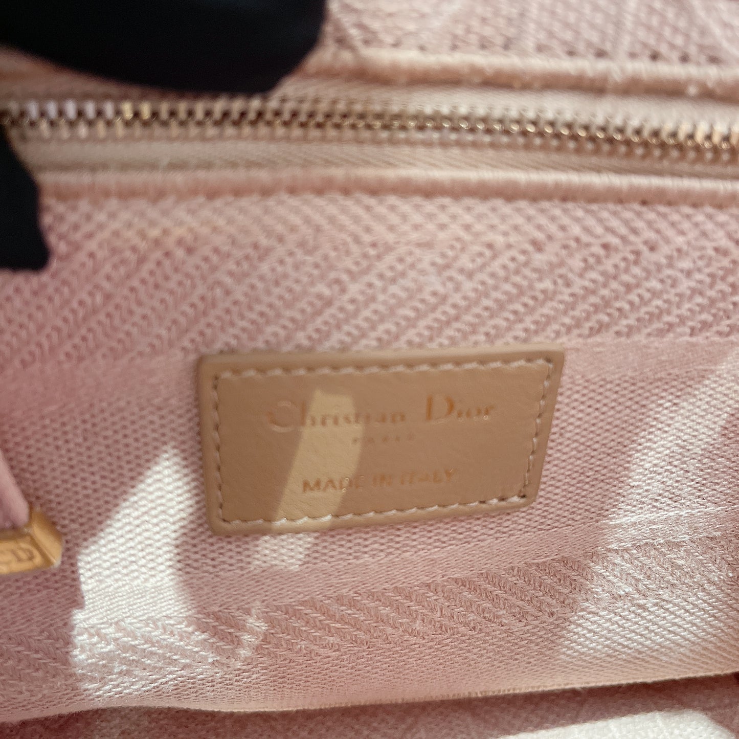 Lady D-Lite Canvas Embroidered Cannage Medium in Pink