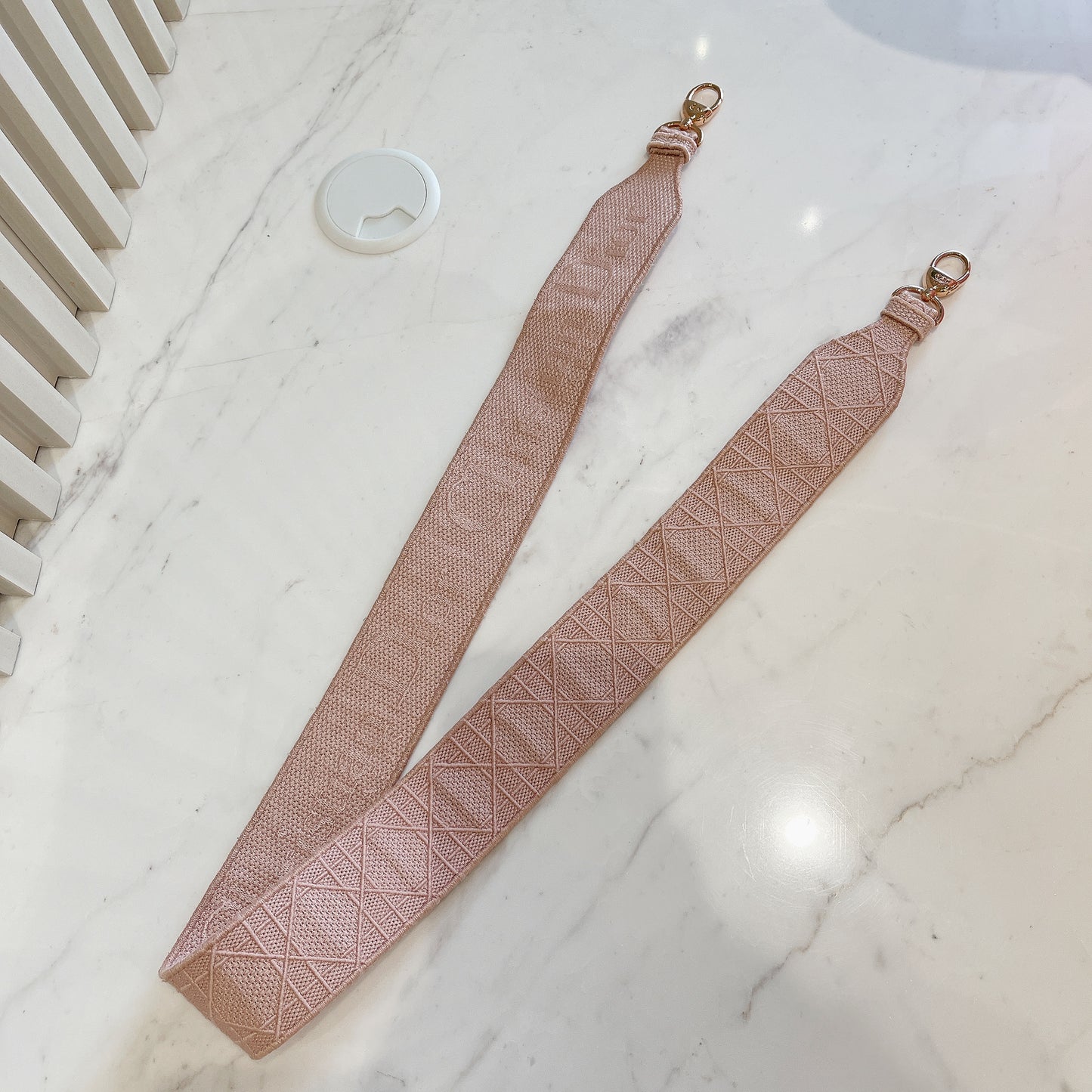 Lady D-Lite Canvas Embroidered Cannage Medium in Pink