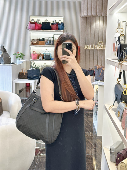 Gucci GG Black Canvas 2 Way Shoulder Bag