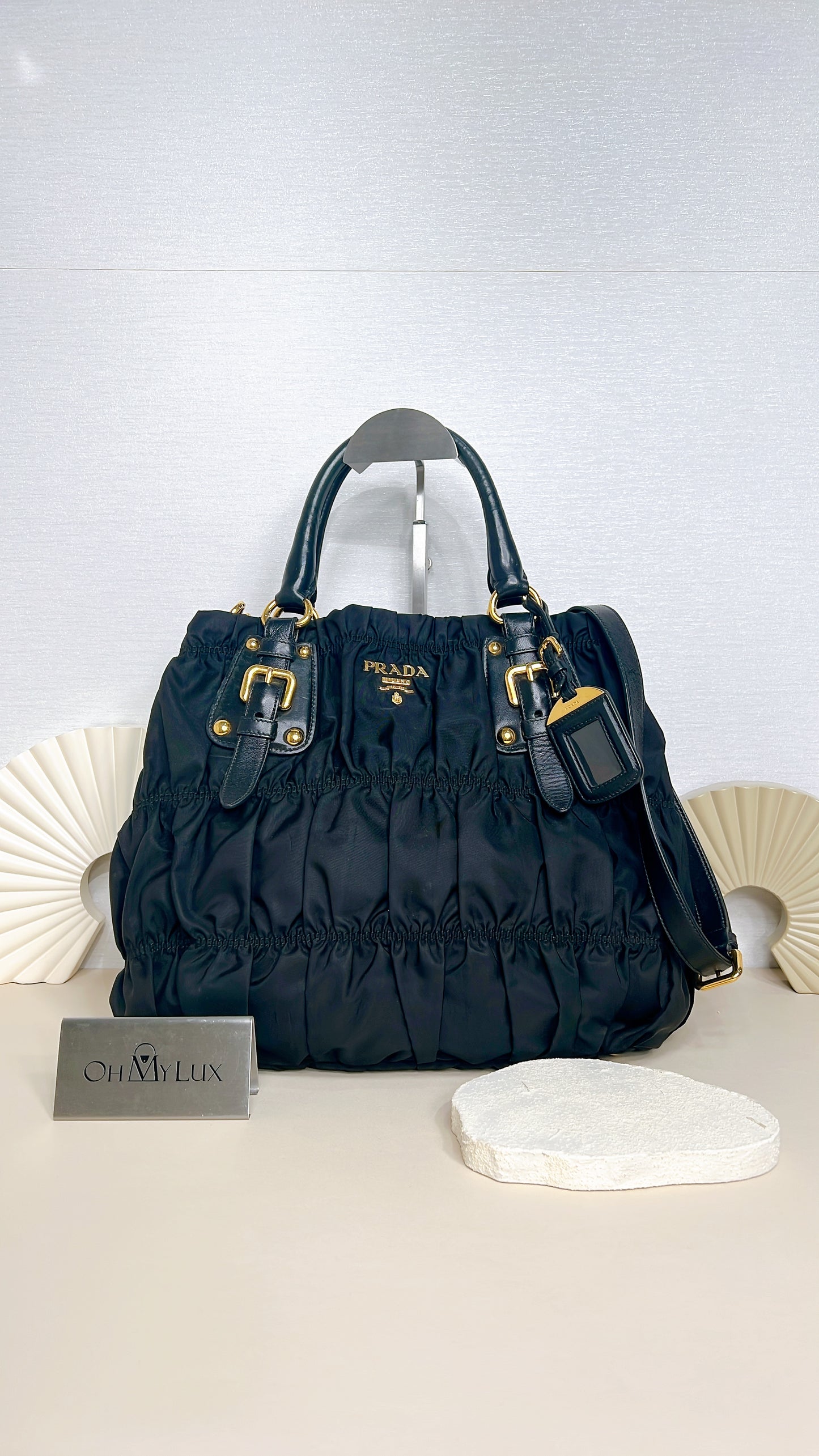 Prada Gaufre in Black Nylon