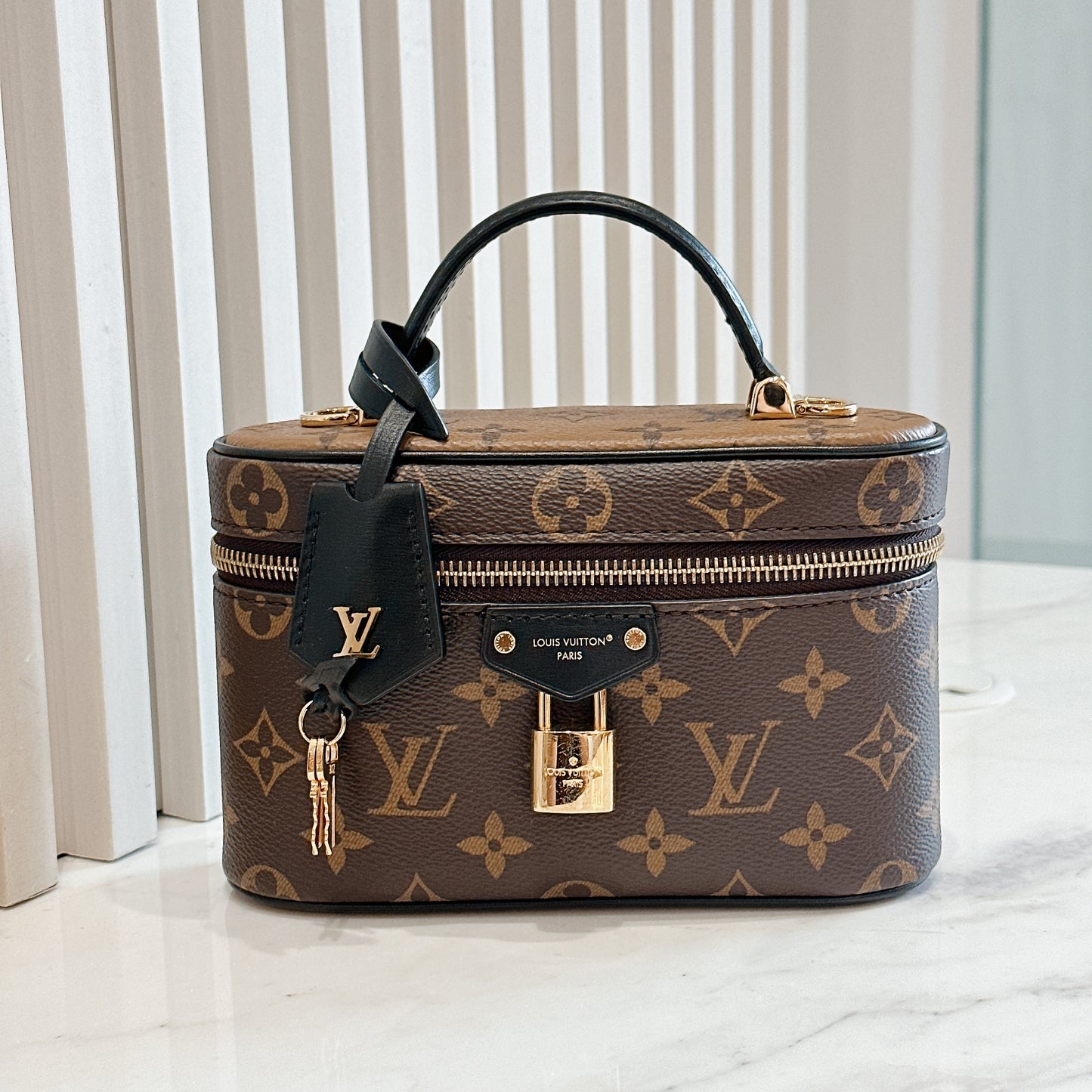 LV Monogram Reverse Vanity Chain Pouch