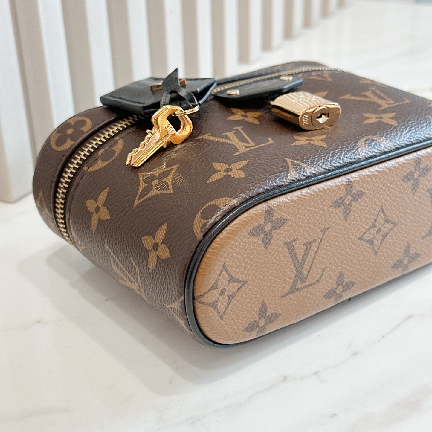 LV Monogram Reverse Vanity Chain Pouch