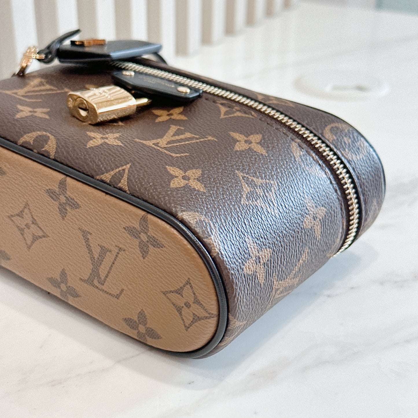 LV Monogram Reverse Vanity Chain Pouch