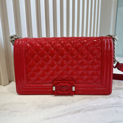Chanel Boy Patent Calfskin Quilted Medium