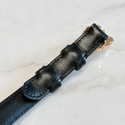 Celine Triomphe Belt Black in GHW 18mm