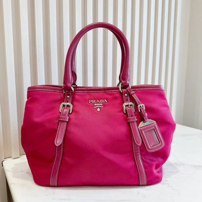 Prada Pink Nylon Tote Bag
