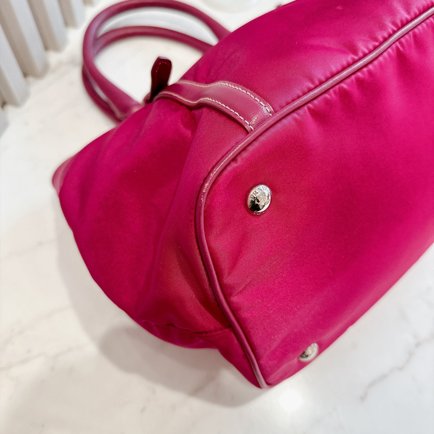 Prada Pink Nylon Tote Bag