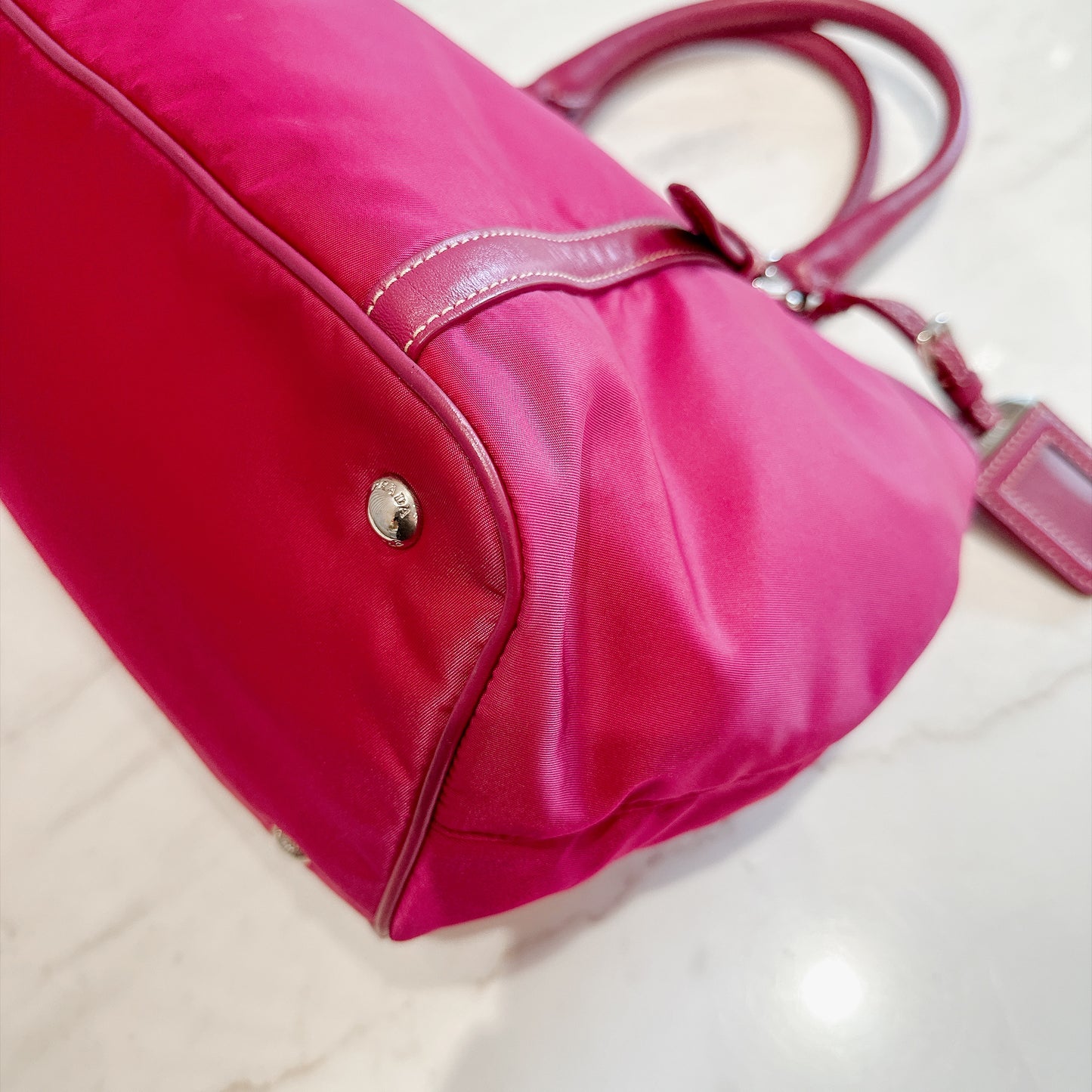 Prada Pink Nylon Tote Bag