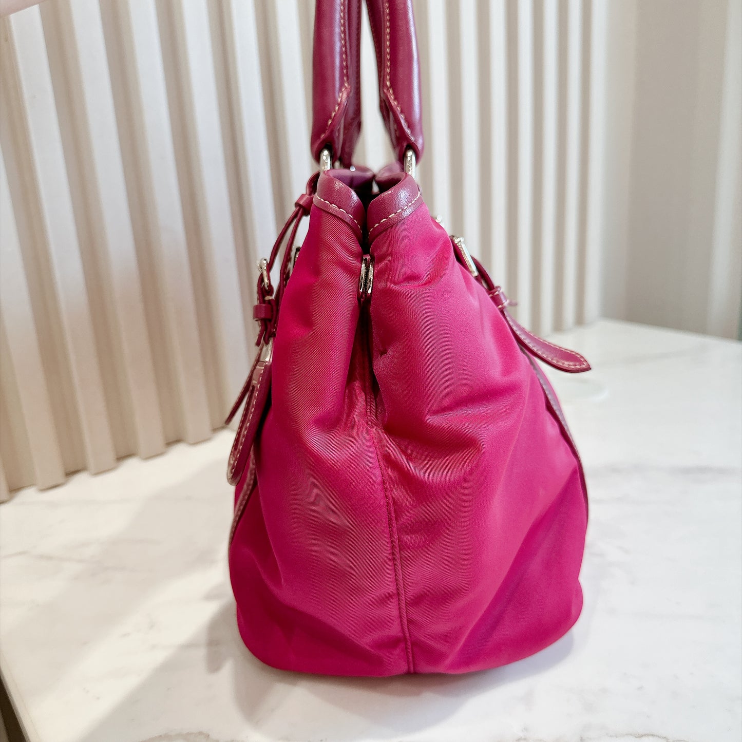 Prada Pink Nylon Tote Bag