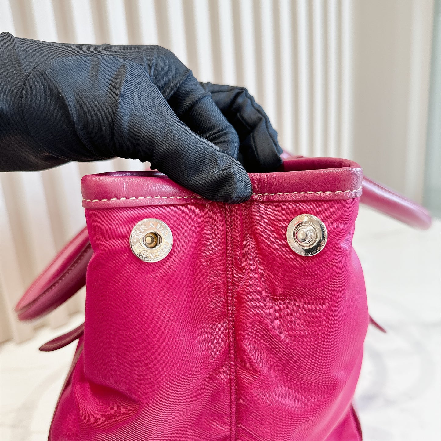 Prada Pink Nylon Tote Bag