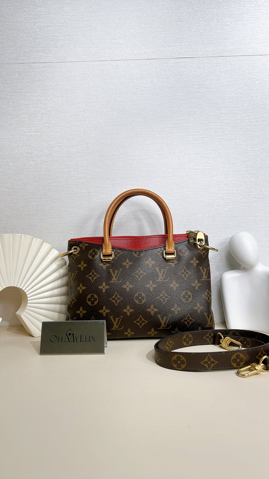 LV Pallas BB in Monogram and Cherry Red