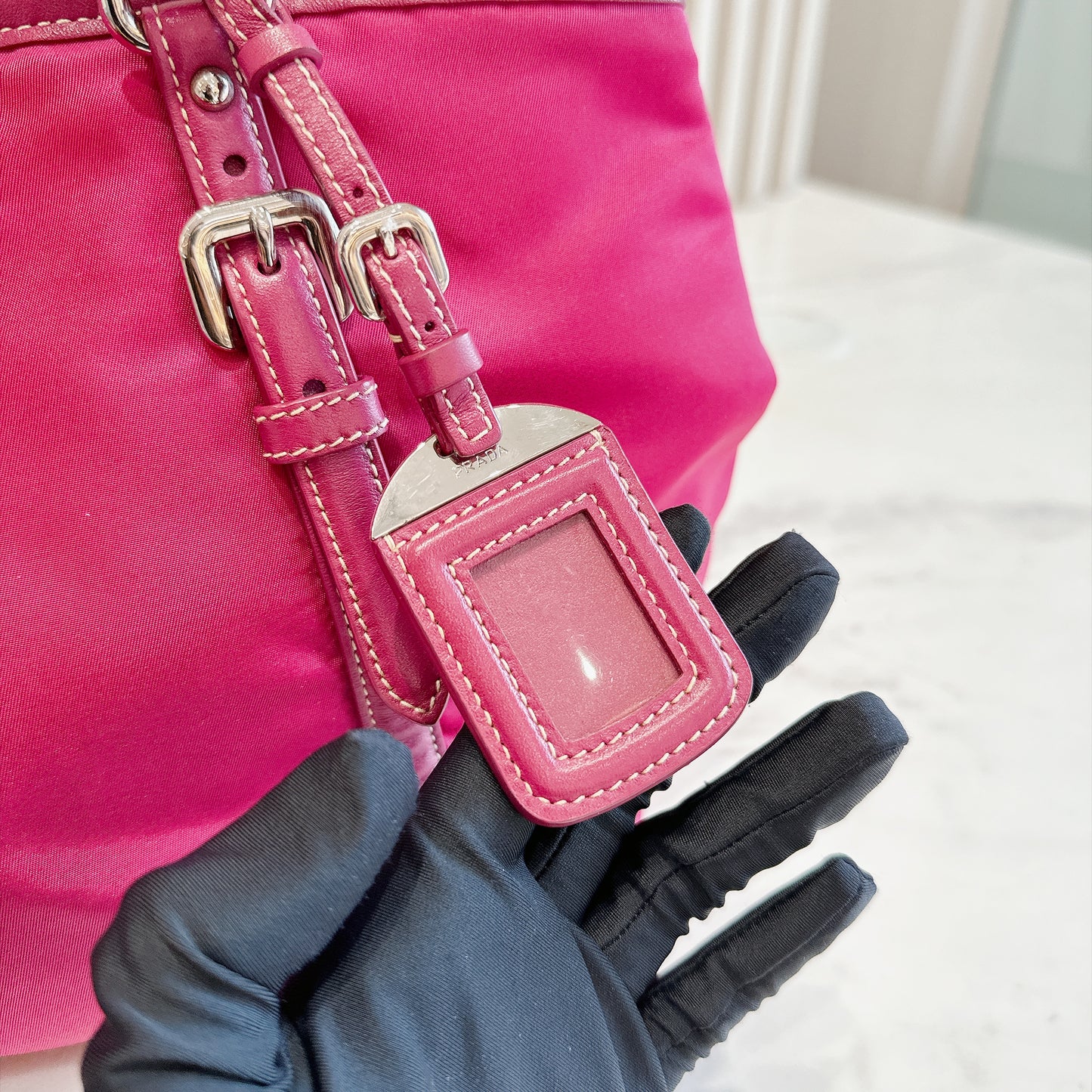 Prada Pink Nylon Tote Bag