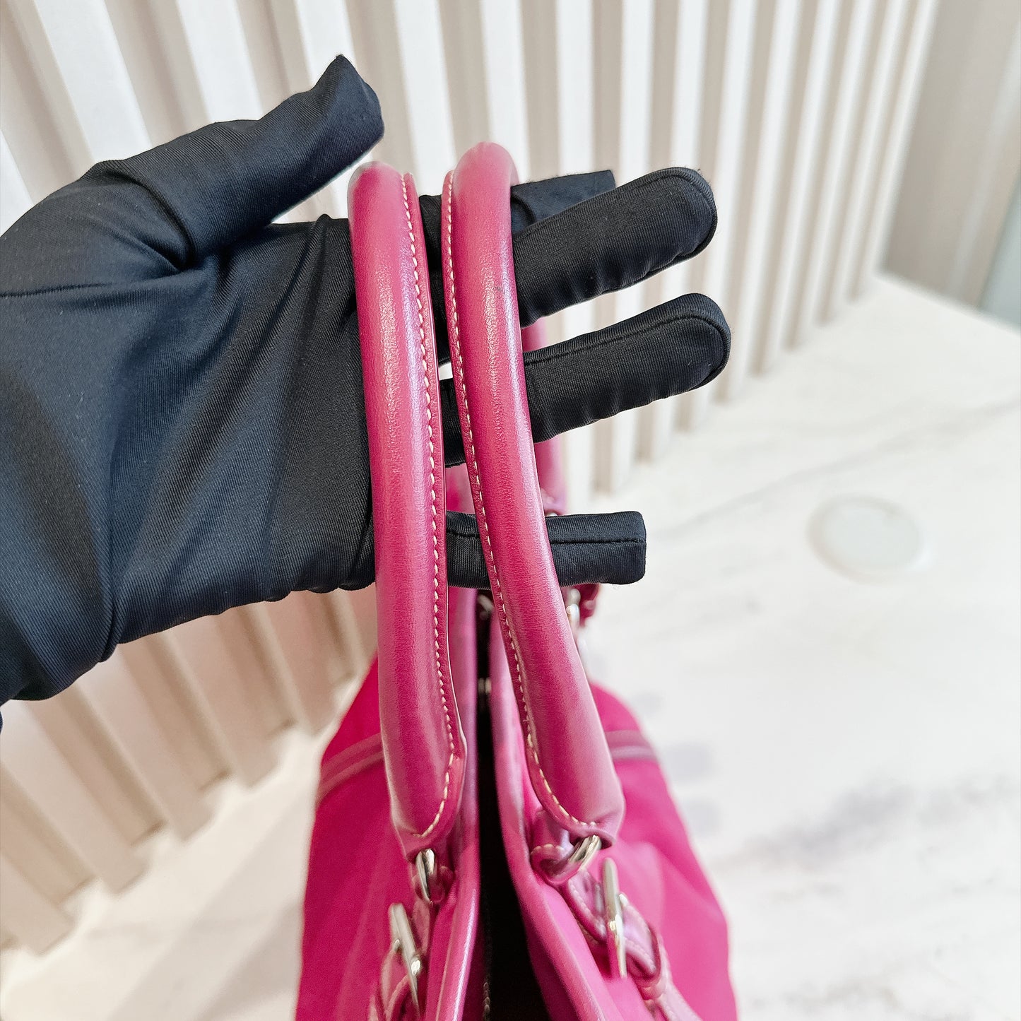 Prada Pink Nylon Tote Bag