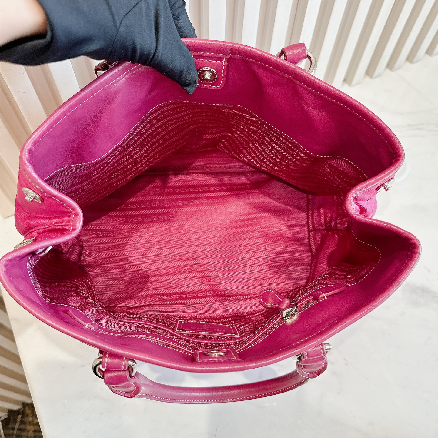 Prada Pink Nylon Tote Bag