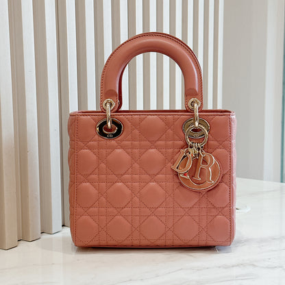 Lady Dior Small in Powder Pink Enamel Charms