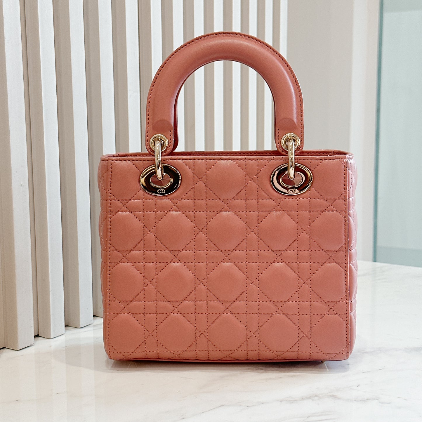 Lady Dior Small in Powder Pink Enamel Charms