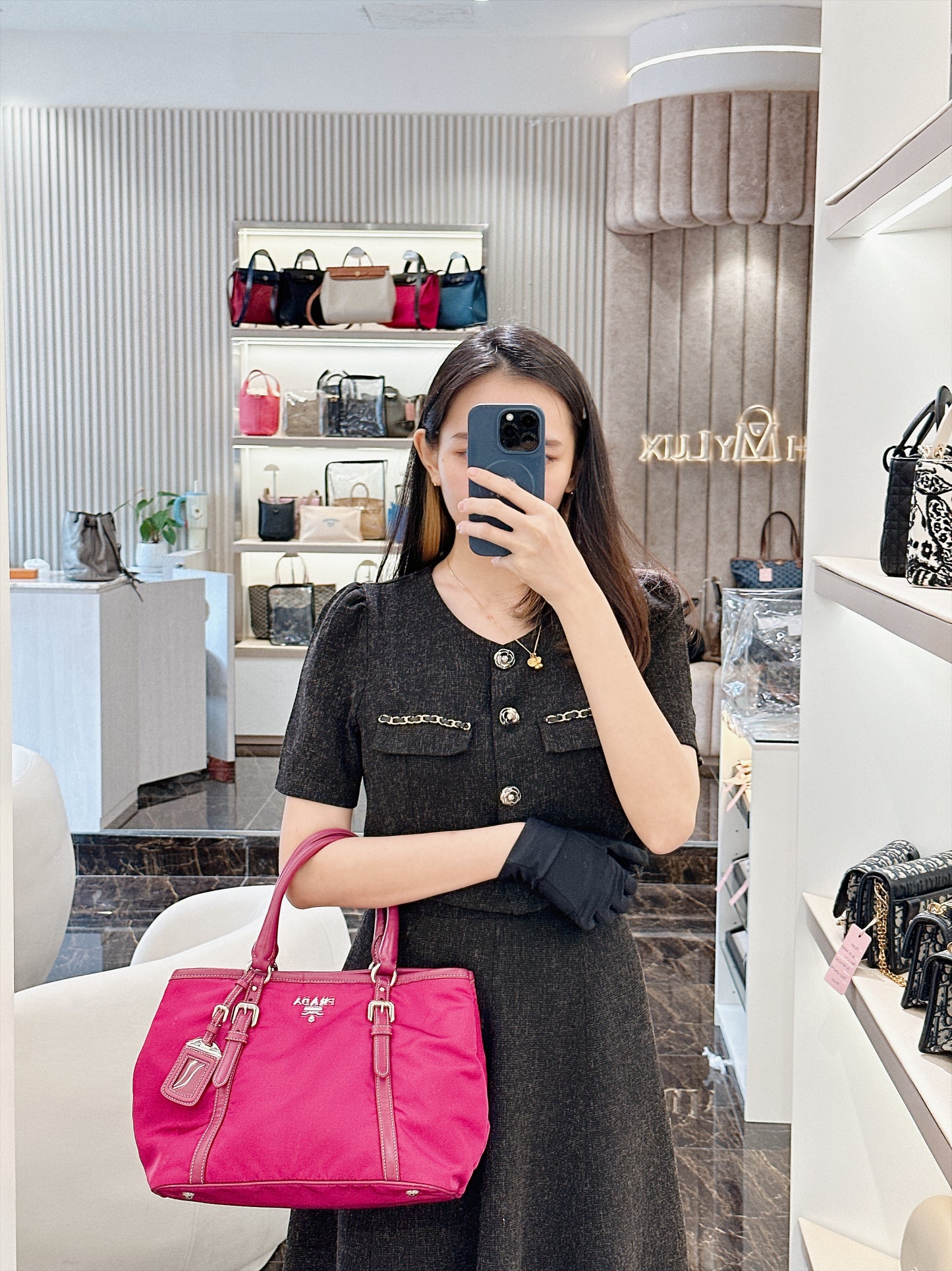 Prada Pink Nylon Tote Bag