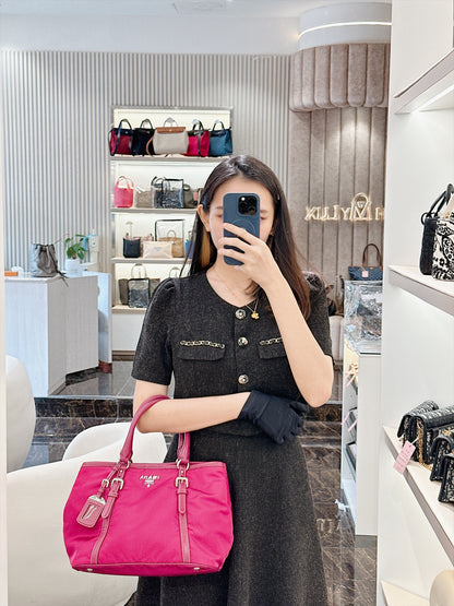 Prada Pink Nylon Tote Bag