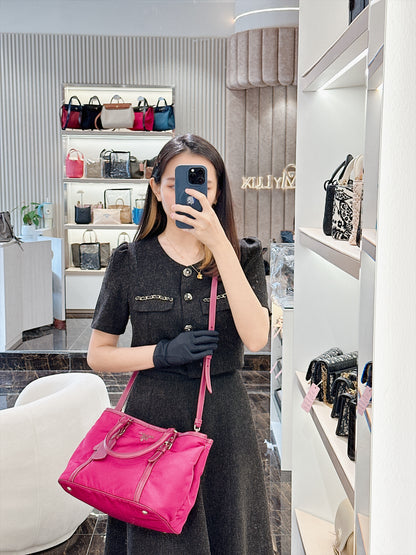 Prada Pink Nylon Tote Bag