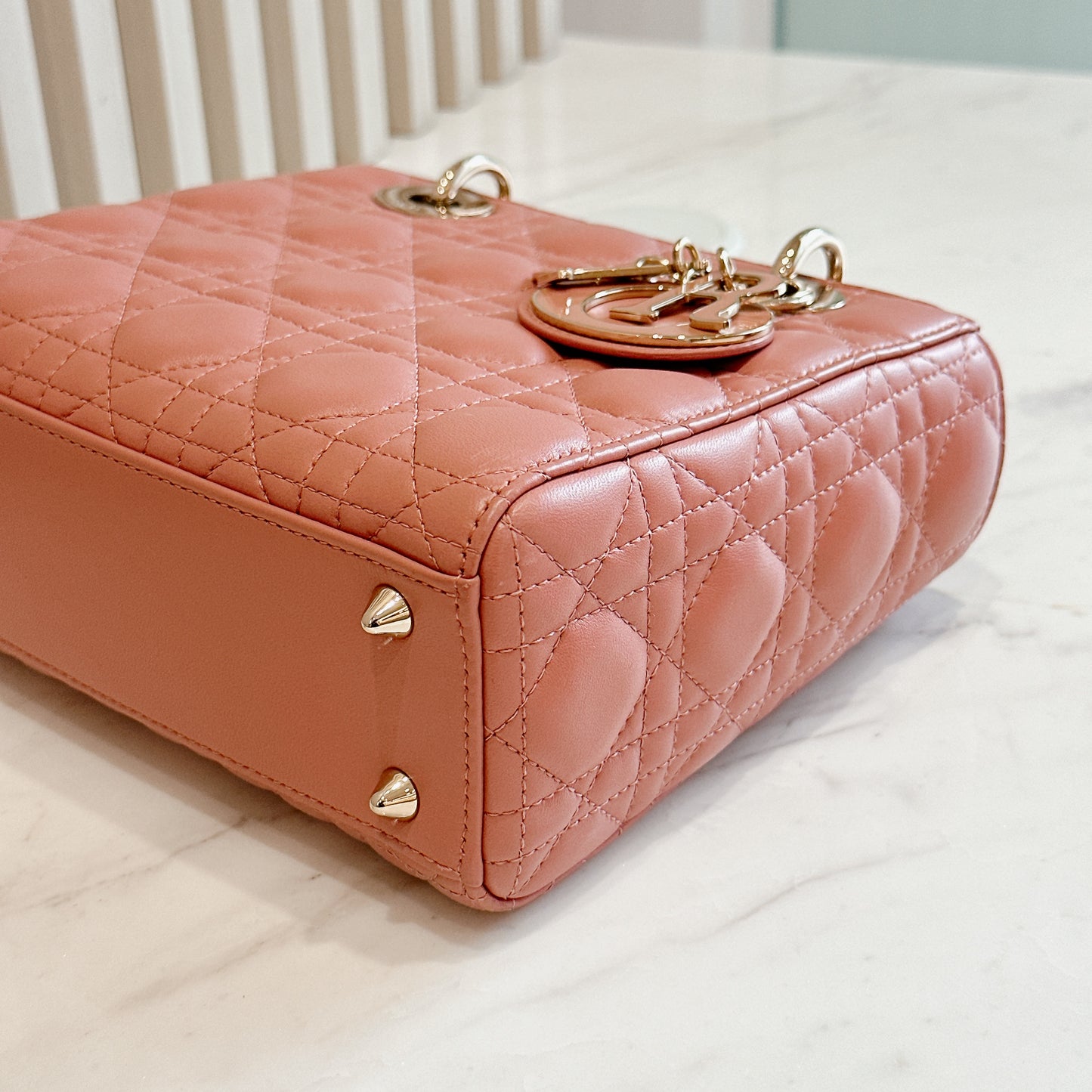 Lady Dior Small in Powder Pink Enamel Charms