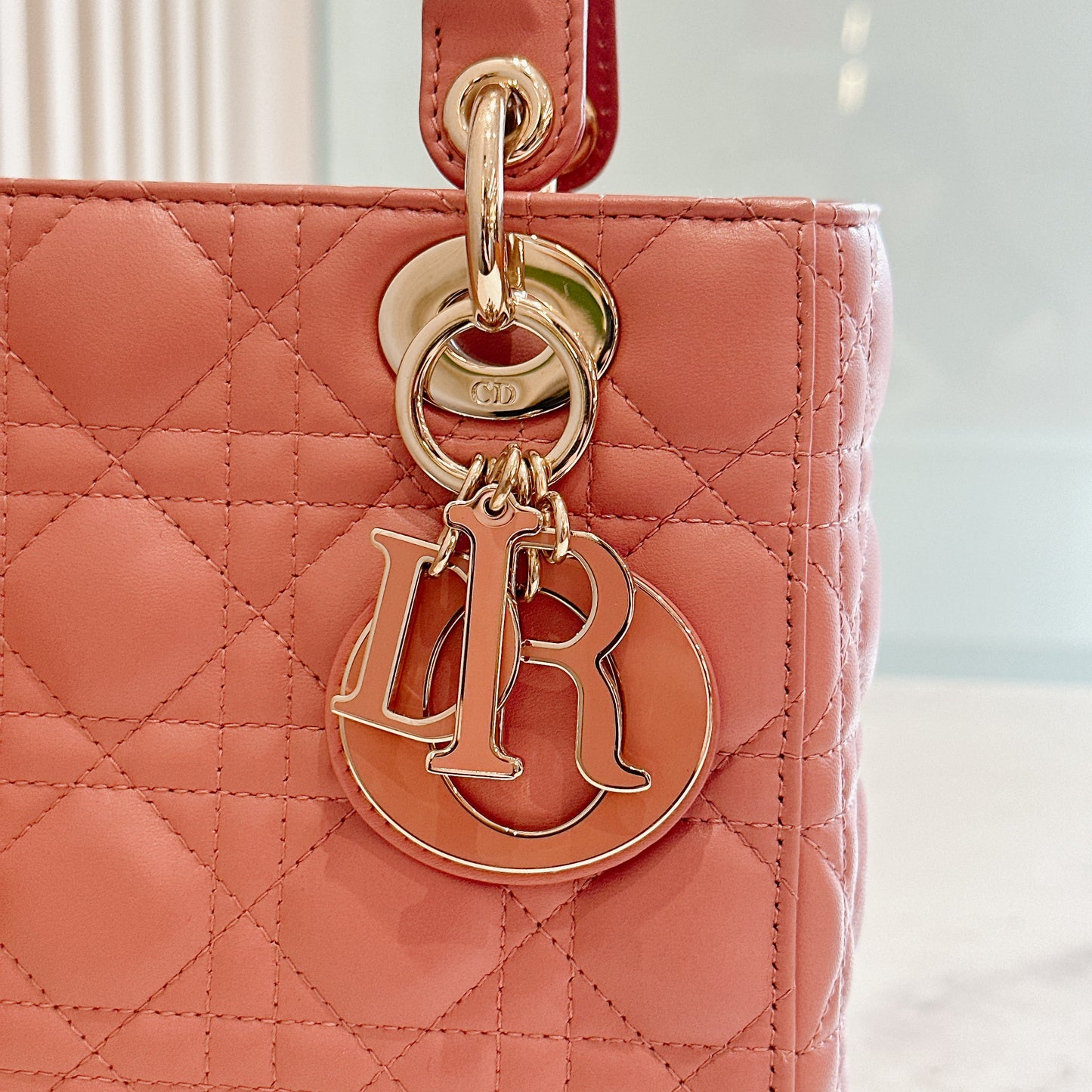 Lady Dior Small in Powder Pink Enamel Charms
