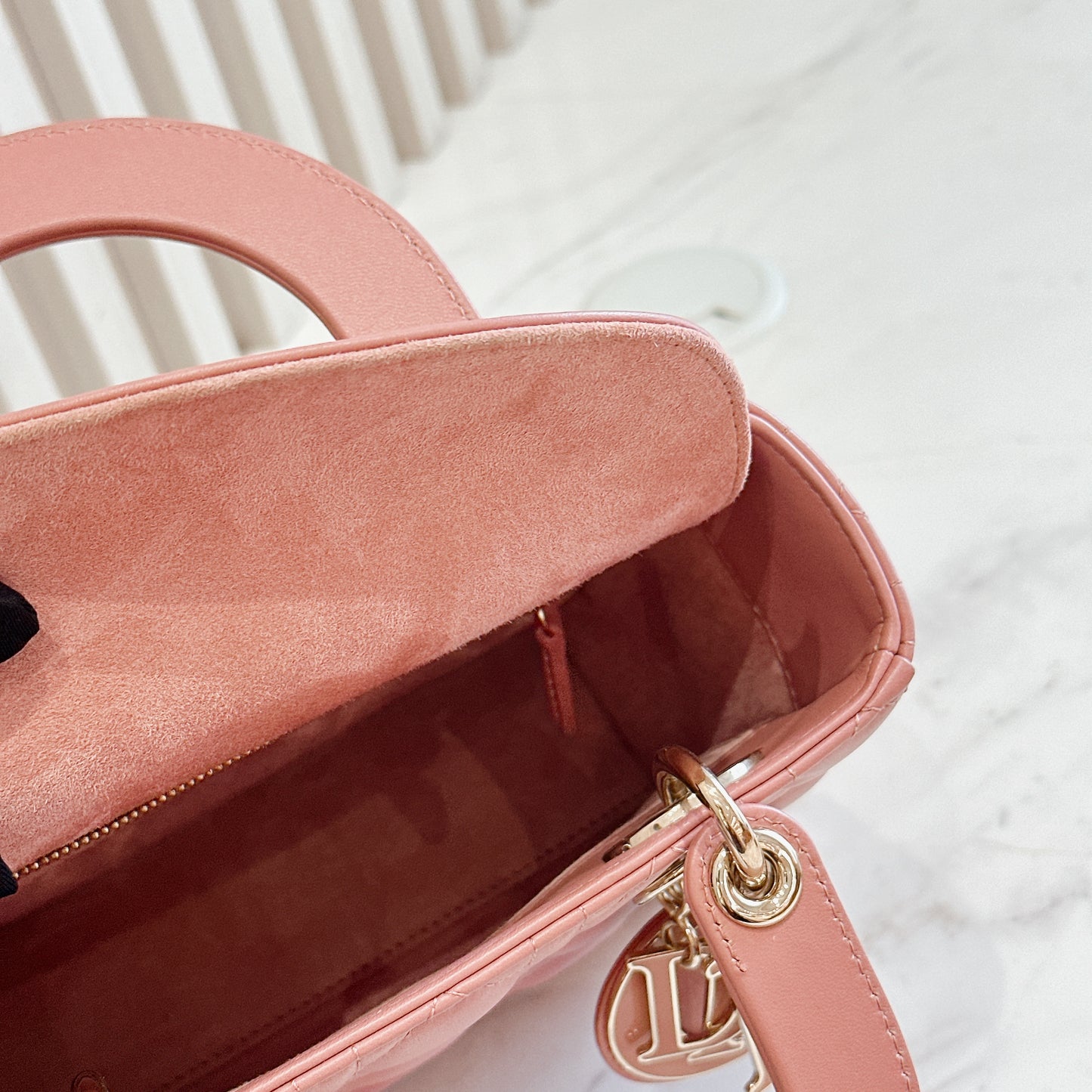 Lady Dior Small in Powder Pink Enamel Charms