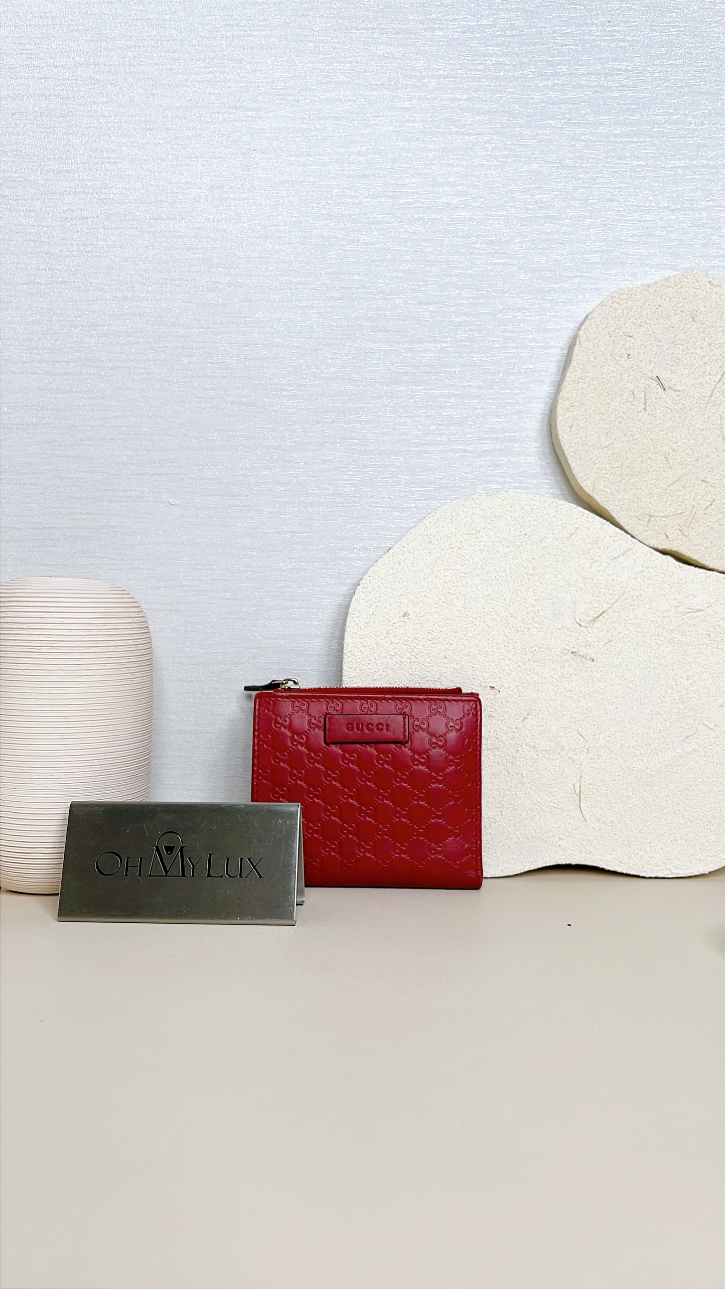 Gucci Guccisima Compact Wallet in Red