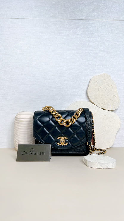 Chanel Black Caviar Calfskin Handle Flap Bag GHW