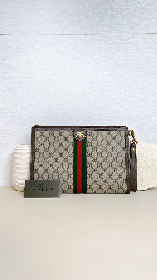 Gucci X Balenciaga BB Supreme Ophidia Clutch