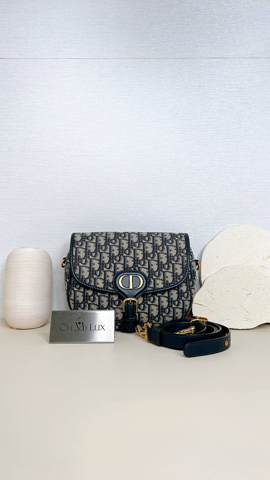 Dior Medium Bobby Bag Blue Dior Oblique Jacquard