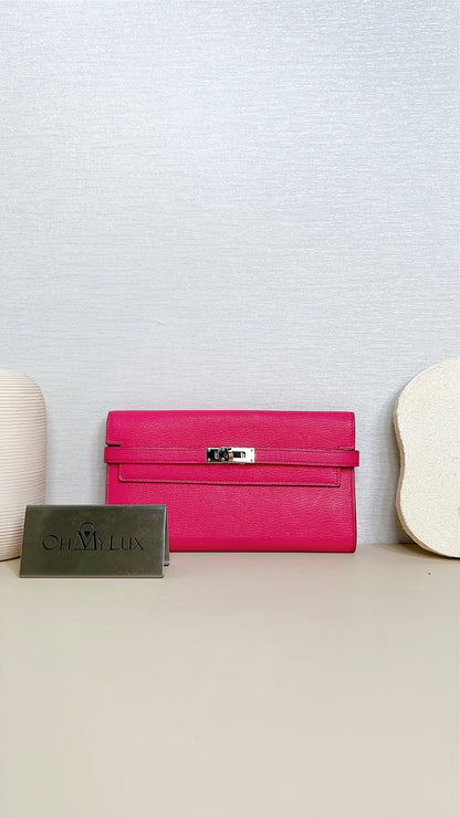 Hermes Kelly Wallet in Rose