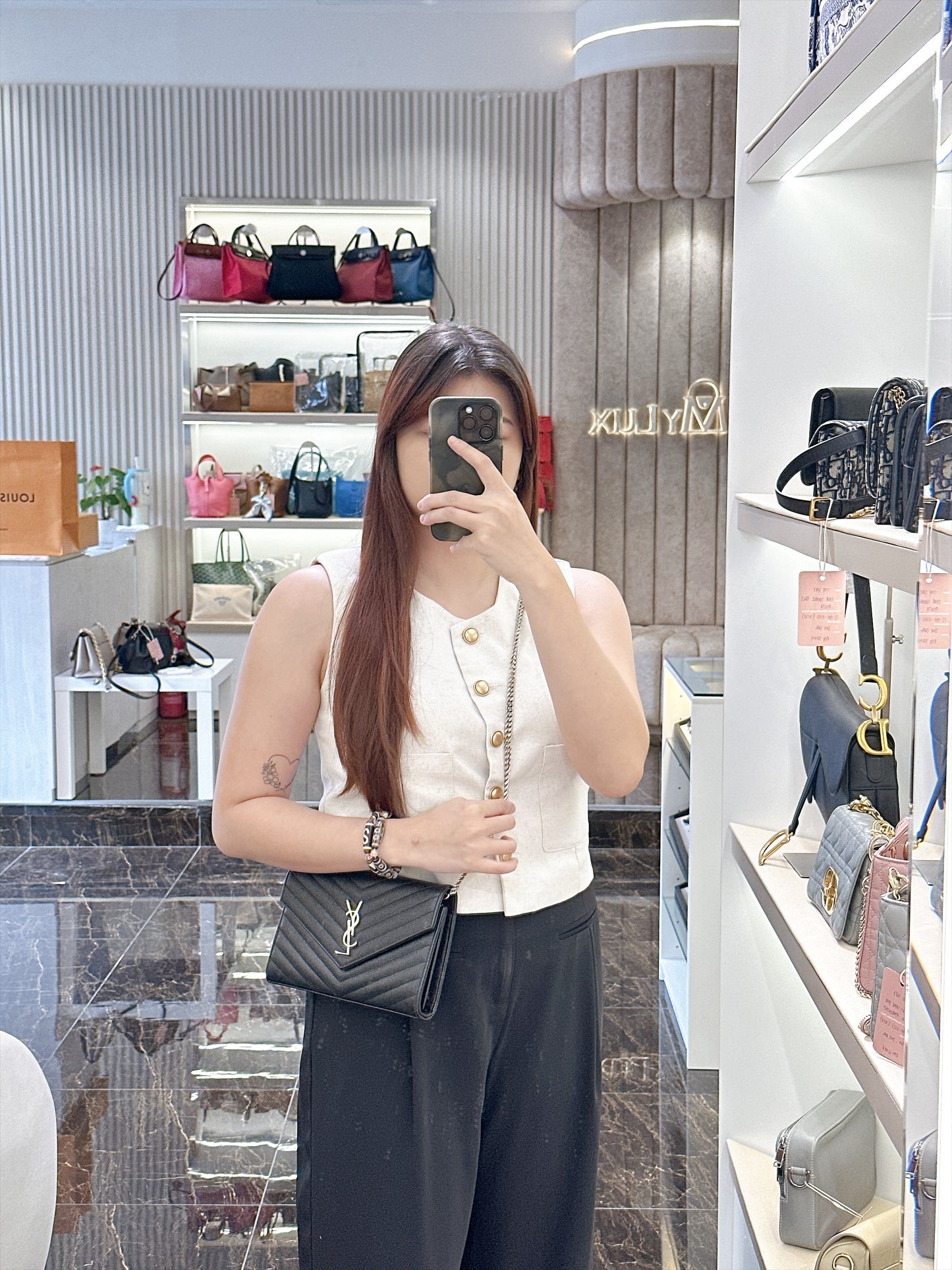 YSL Wallet On Chain Black SHW