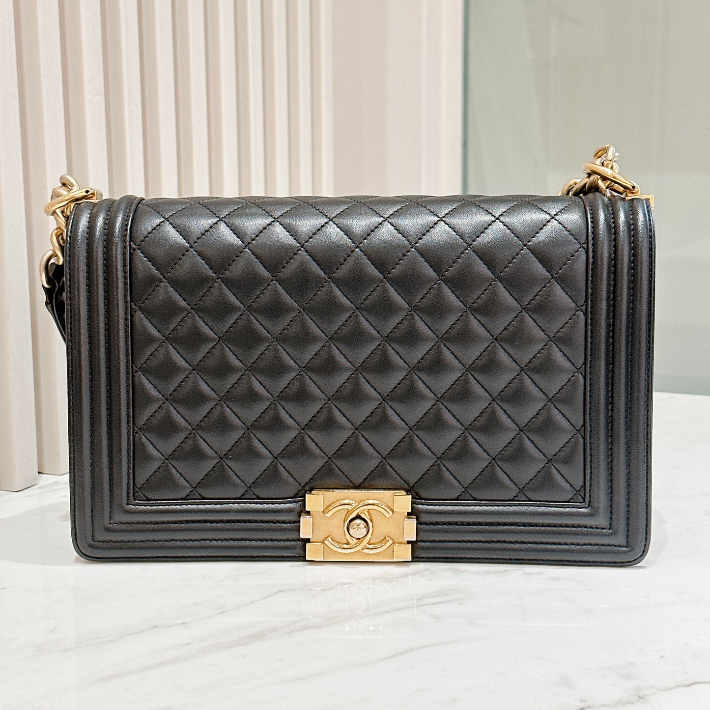 Chanel Boy New Medium in Black Lambskin