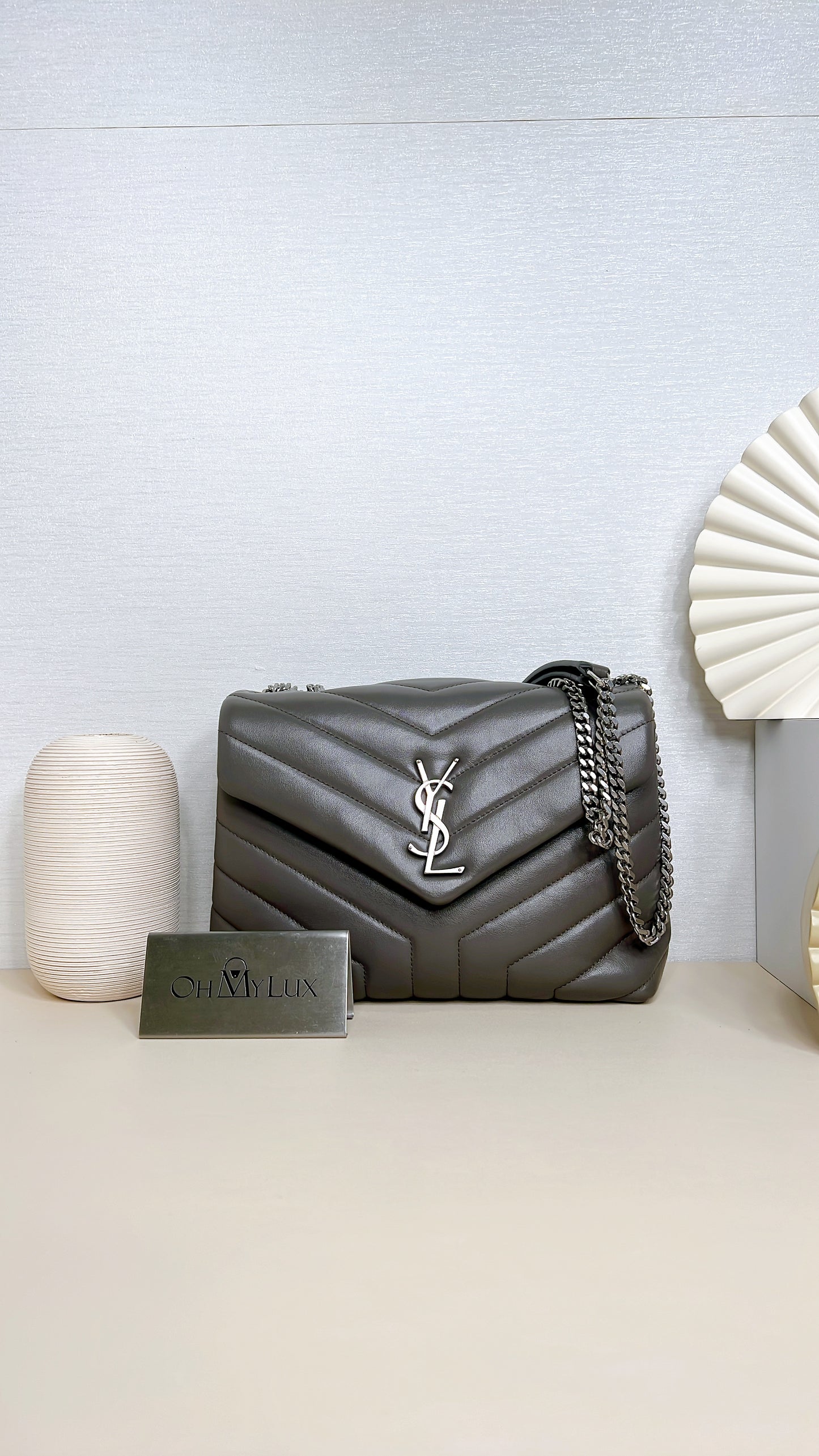 YSL Lou Small In Grey