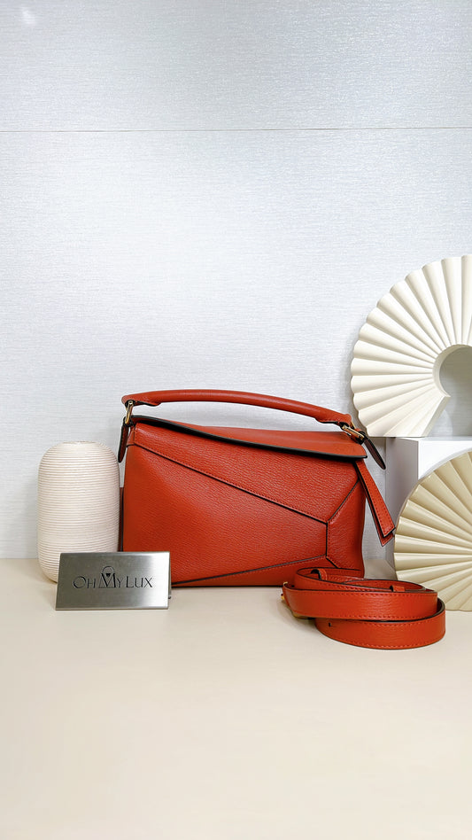 Loewe Small Puzzle in Orange Red