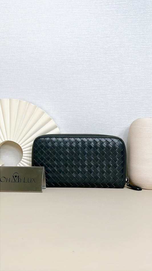 Bottega Veneta Interecciato Wallet in Grey