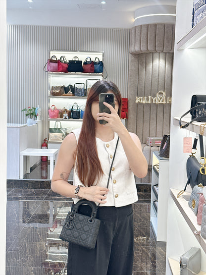 Lady Dior Mini in Ultramatte Black
