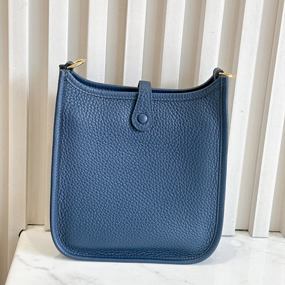 Hermes Evelyne Mini in Blue De Prusse