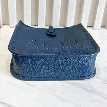 Hermes Evelyne Mini in Blue De Prusse